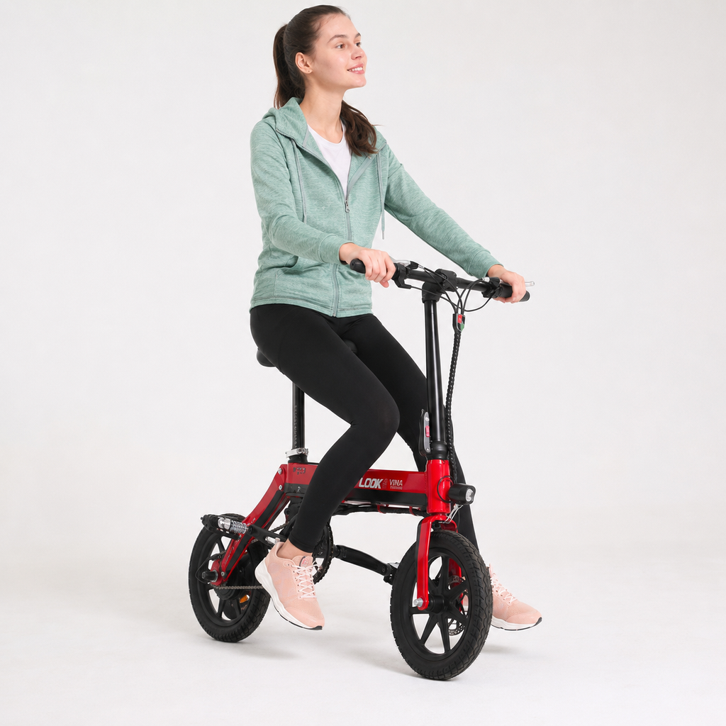 LOOK 14 Inch Foldable Electric Mini Bike with 350W Brushless Motor