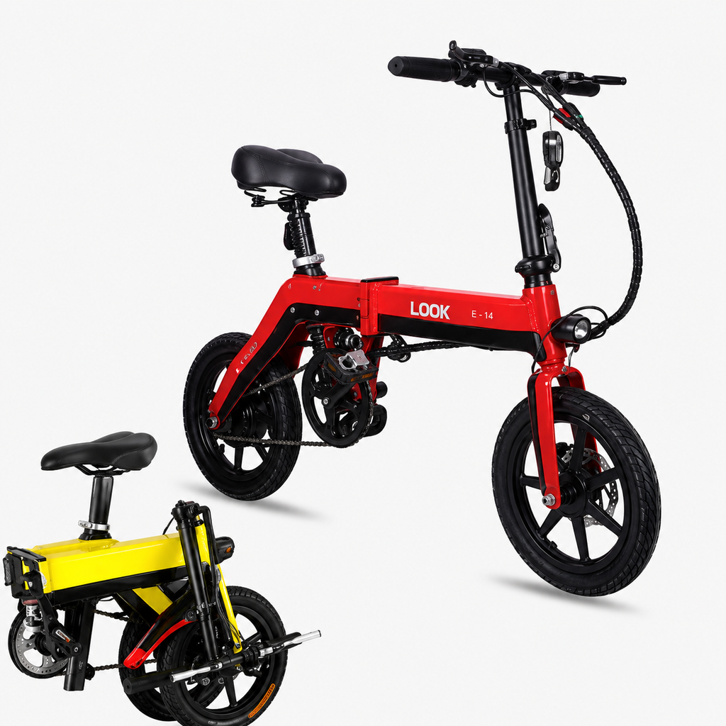 LOOK 14 Inch Foldable Electric Mini Bike with 350W Brushless Motor